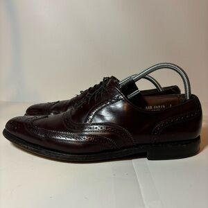 Allen Edmonds Men’s Sz 12 AAA Narrow Lloyd Burgundy Wingtip Lace Up Oxford Shoes